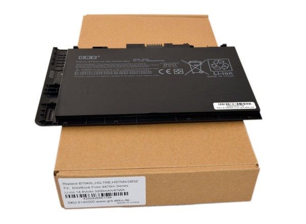 Akku HP EliteBook Folio BT04, BA06, 696621-001, 3200mAh/47Wh 14,8V